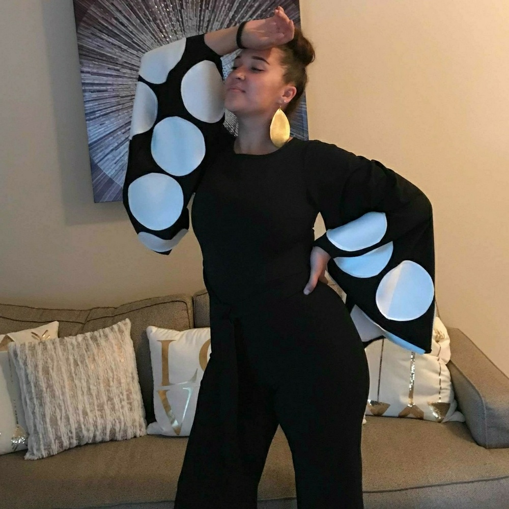 Black Polka Dot Jumpsuit